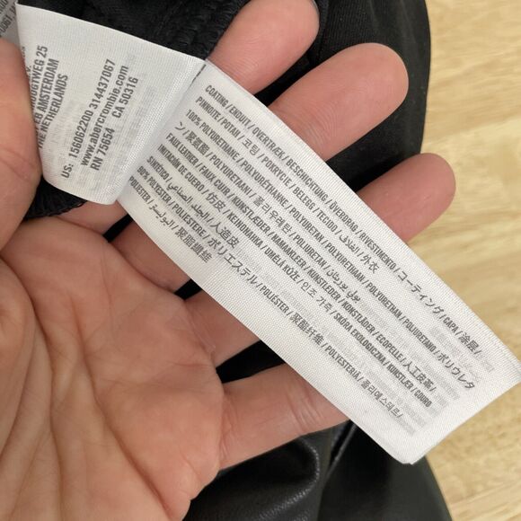 Abercrombie & Fitch The Ankle Straight Ultra High‎ Rise Faux Leather 8L/29 Black - Picture 8 of 11